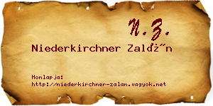 Niederkirchner Zalán névjegykártya