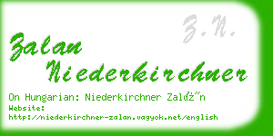 zalan niederkirchner business card